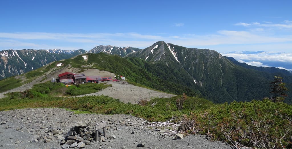 蝶ヶ岳から見た常念岳